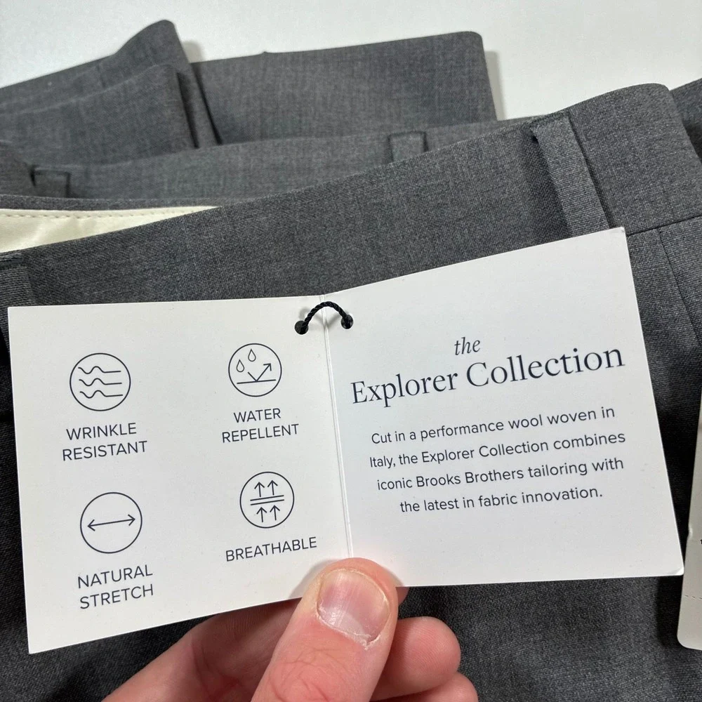 NEW Brooks Brothers Dress Vitale Barberis Canonico Pants 50x30 Gray Wool